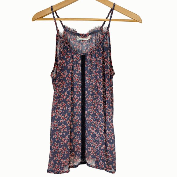 Inked & Faded Womens Ditsy Floral Sheer Spaghetti Straps Top Sz Medium Festival - Picture 1 of 7